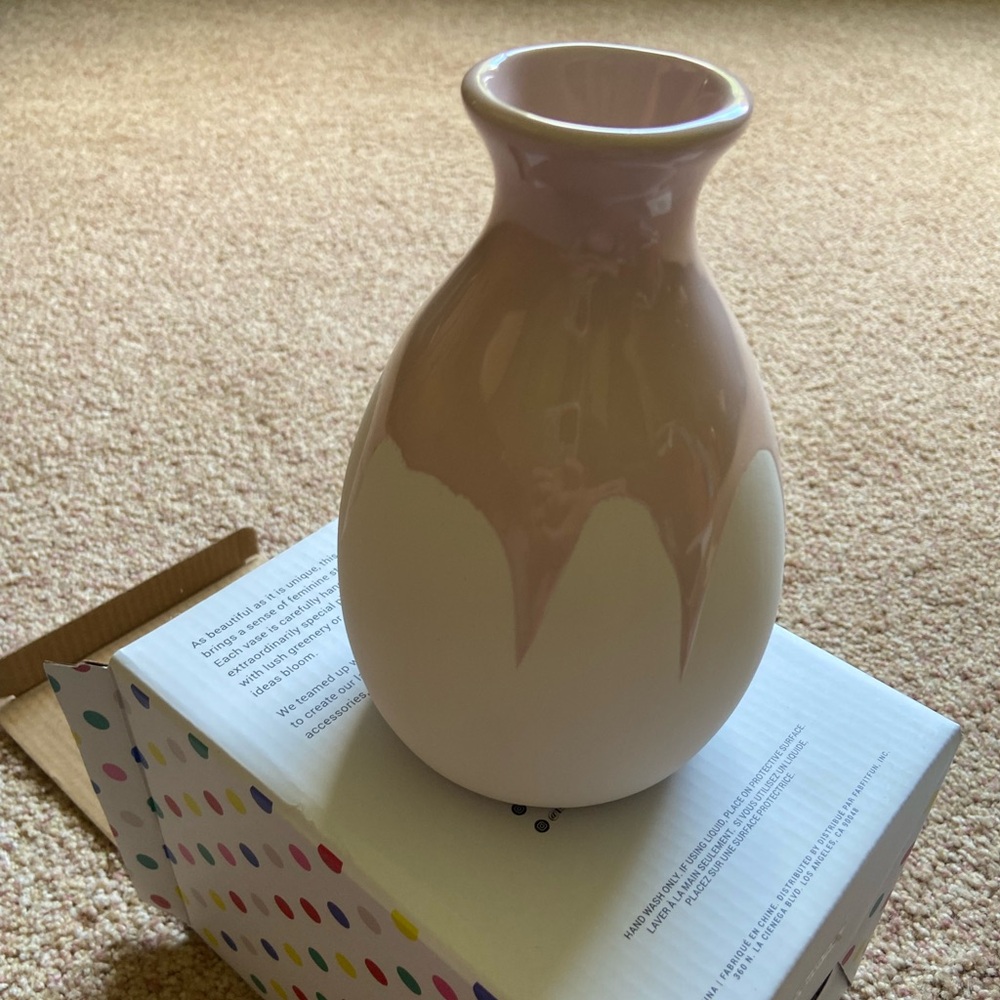 Isaac Mizrahi Pink and Cream Vase